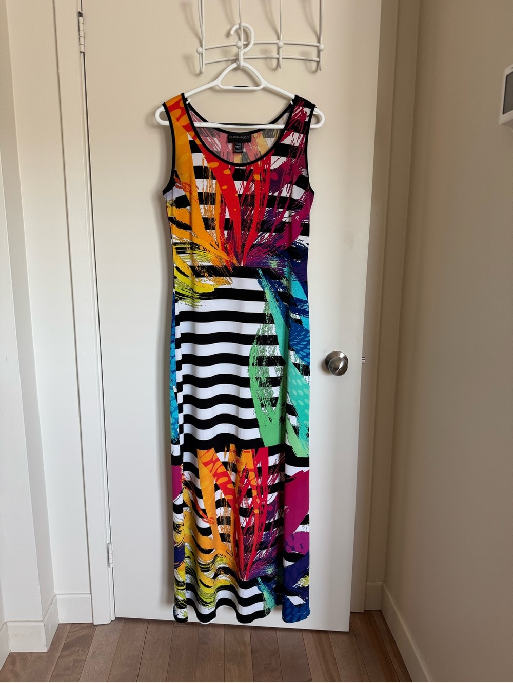 Frank Lyman Colorful Sleeveless Maxi Dress L Cruise Resort Wear